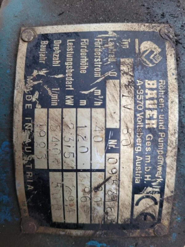 Bauer aftakaspomp Famos 4/ 80 - Afbeelding 9
