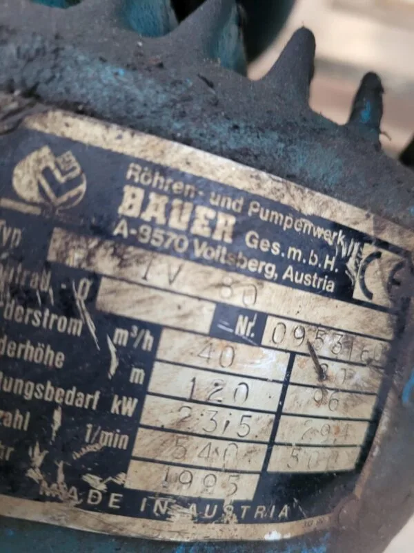 Bauer aftakaspomp Famos 4/ 80 - Afbeelding 8